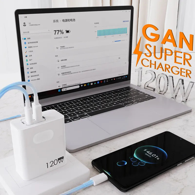 Experience Lightning-Fast Charging with Our 120W USB Type C PD Quick Charger - Perfect for iPhone, Xiaomi, Samsung, OnePlus, and Pixel Devices!