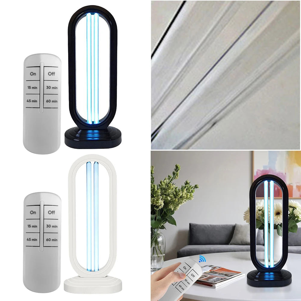 UVC Light Sanitizer Lamp with Remote Control – 38W, 3 Timer Settings, Covers 40m²