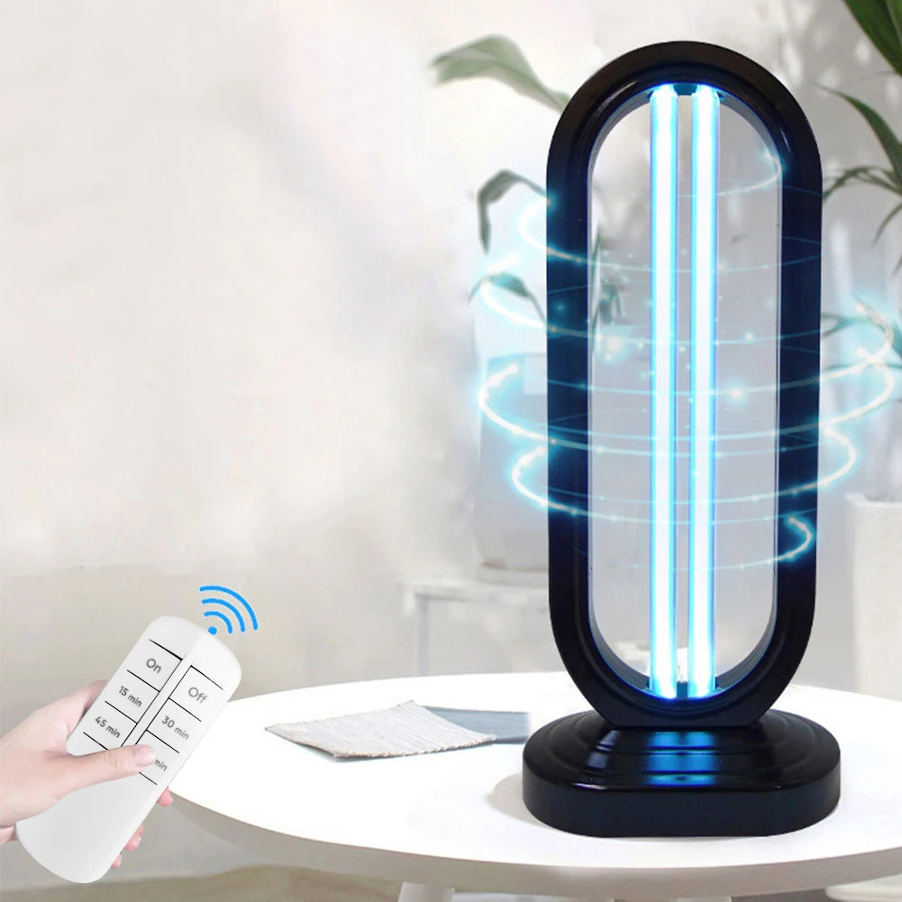 UVC Light Sanitizer Lamp with Remote Control – 38W, 3 Timer Settings, Covers 40m²