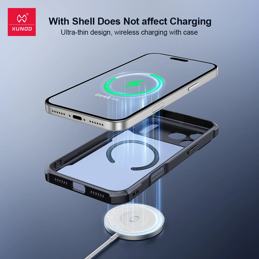 Xundd Shockproof Clear iPhone Case – Airbag Corners, Anti-Yellow, MagSafe Compatible | iPhone 17 Series