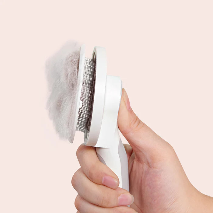 Self-Cleaning Pet Grooming Brush – Fine Wire Bristles, Gentle on Skin, Comfort Grip