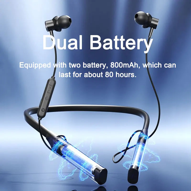 EARDECO Wireless Neckband Headphones – 80Hr Battery, Deep Bass, Noise Cancelling | Sports & Travel