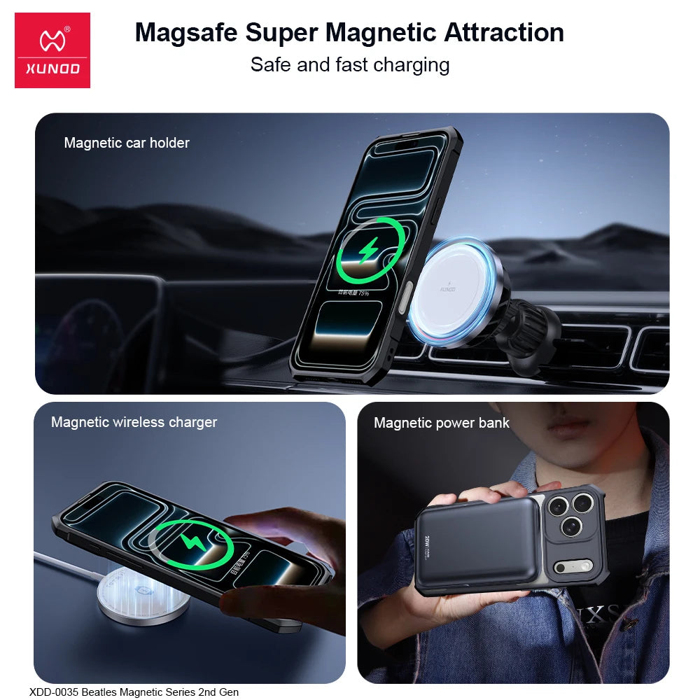 Xundd Shockproof Clear iPhone Case – Airbag Corners, Anti-Yellow, MagSafe Compatible | iPhone 17 Series