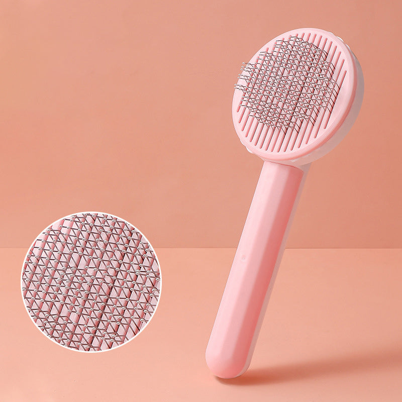 Self-Cleaning Pet Grooming Brush – Fine Wire Bristles, Gentle on Skin, Comfort Grip