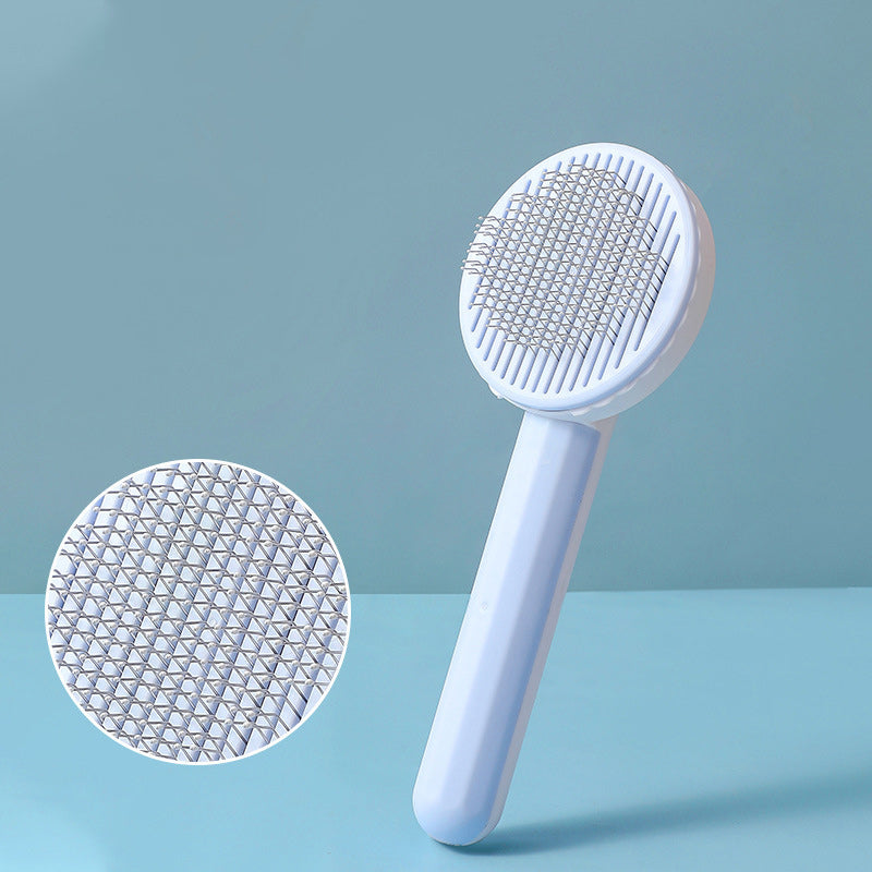 Self-Cleaning Pet Grooming Brush – Fine Wire Bristles, Gentle on Skin, Comfort Grip