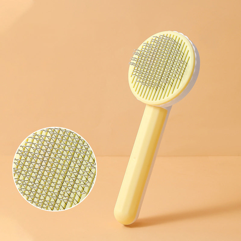 Self-Cleaning Pet Grooming Brush – Fine Wire Bristles, Gentle on Skin, Comfort Grip