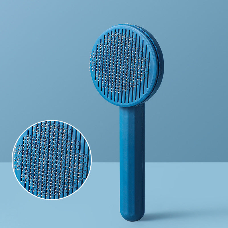 Self-Cleaning Pet Grooming Brush – Fine Wire Bristles, Gentle on Skin, Comfort Grip