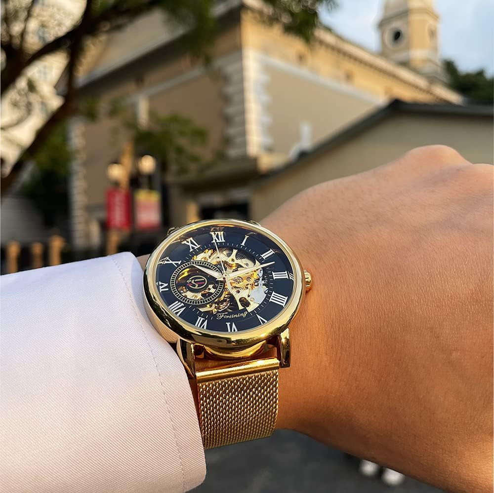 Elevate Your Style with the Golden Men’s Skeleton Steampunk Mechanical Watch - A Retro Minimalist Marvel