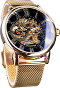 Elevate Your Style with the Golden Men’s Skeleton Steampunk Mechanical Watch - A Retro Minimalist Marvel